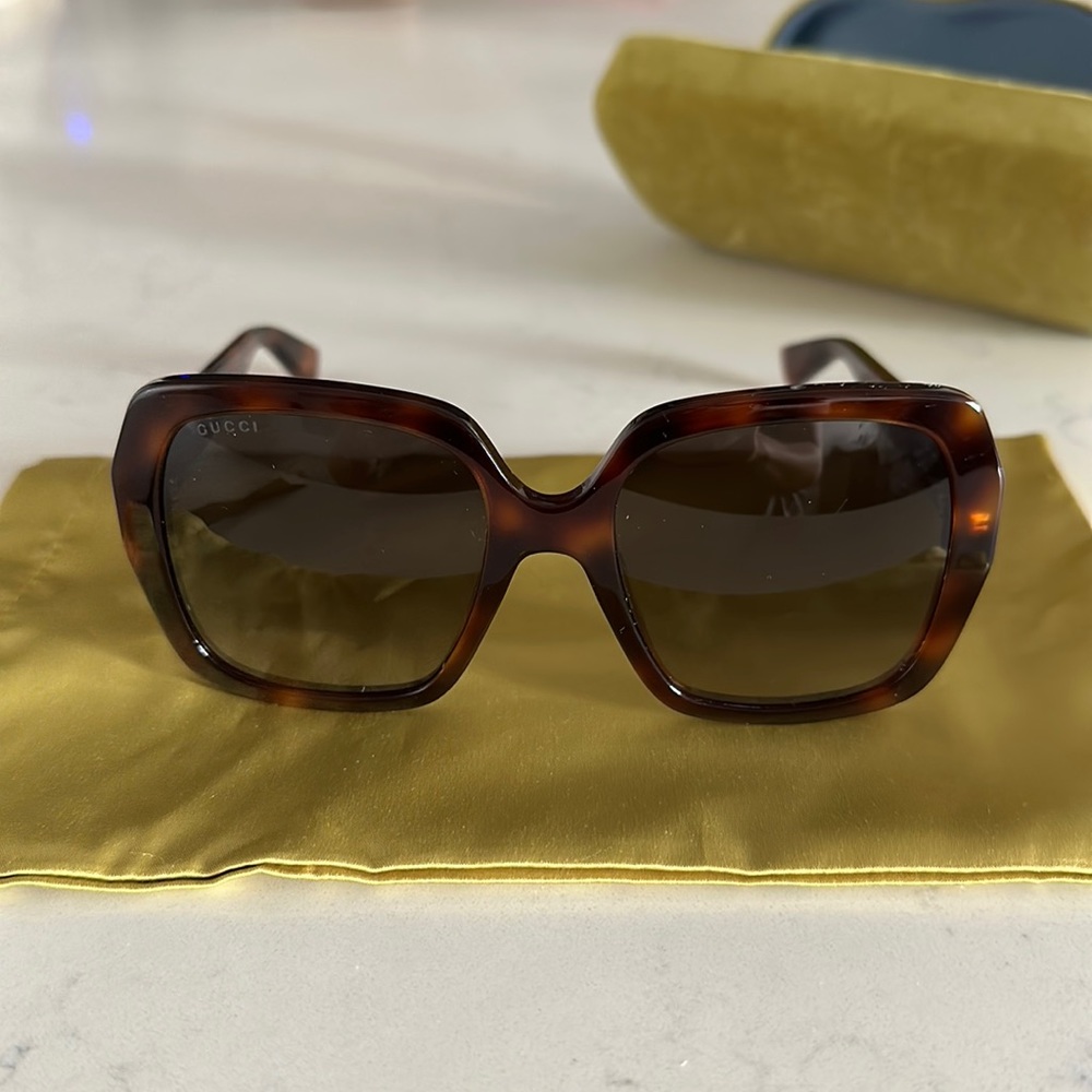 Gucci Large Tortoise Frame Sunglasses